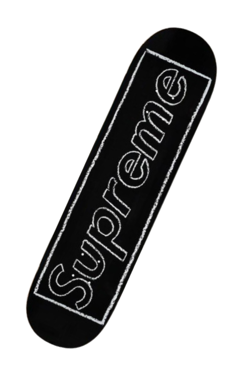 Supreme Kaws Black Chalk Logo Skateboard Deck Handstyle Graffiti