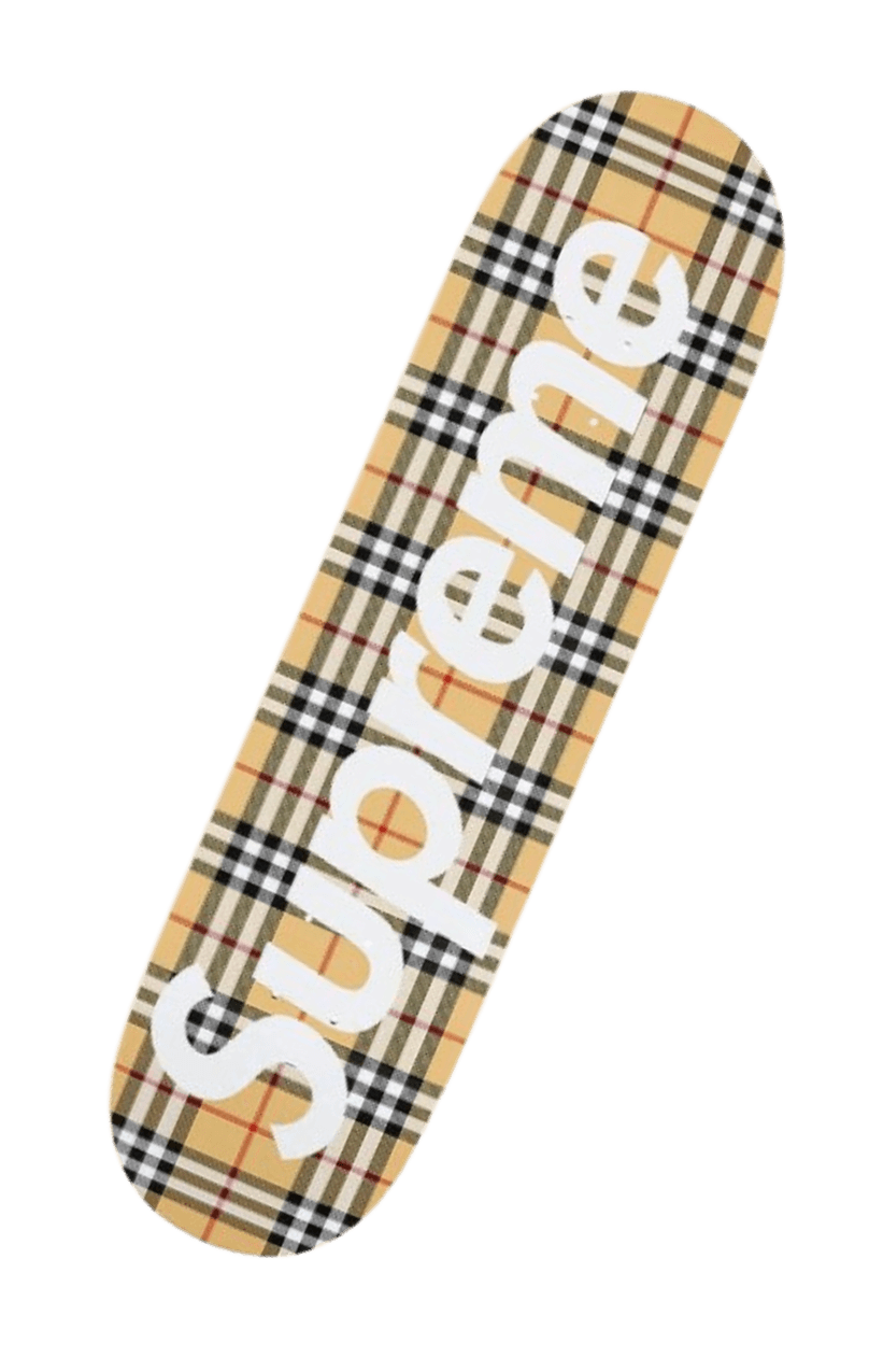 Supreme Burberry Beige Tan Plaid Skateboard Deck (3)